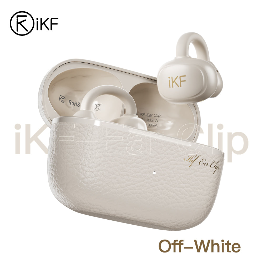 iKF Ear Clip Wireless Earbuds Open-Ear Bluetooth Earphonrs with LDAC Hi-Res Audio,Ultra-Light Ergonomic Fit