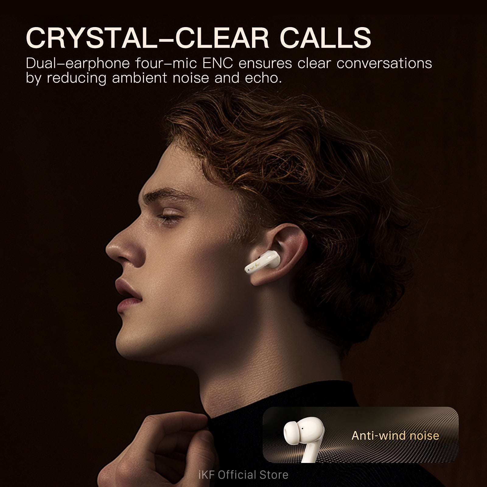 iKF Fly Pro Active Noise Cancelling Wireless Earbuds Bluetooth Earphones Built-in Mic In Ear iOS/Andriod