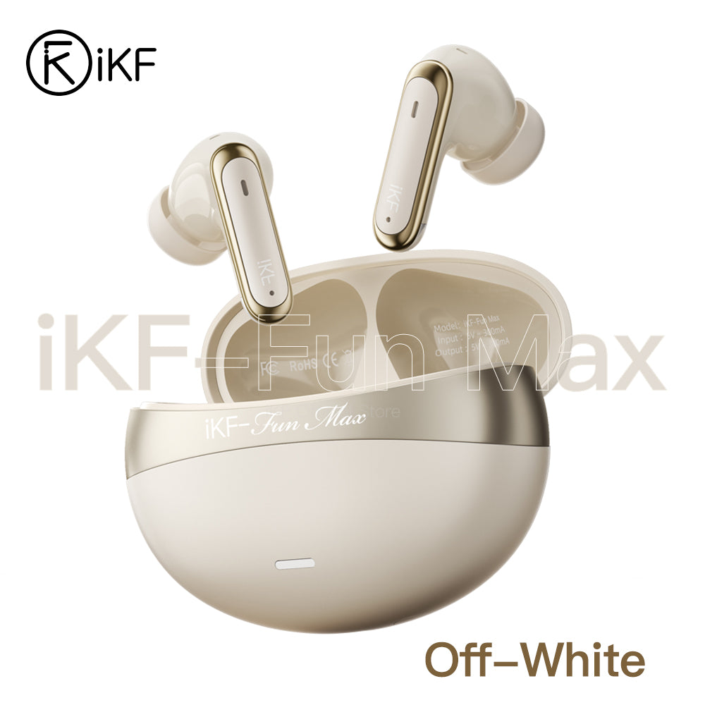 iKF Fun Max Wireless Bluetooth Earbuds with LDAC, 50dB ANC, Game Mode, 38H Playback, and V6.0 Chipset