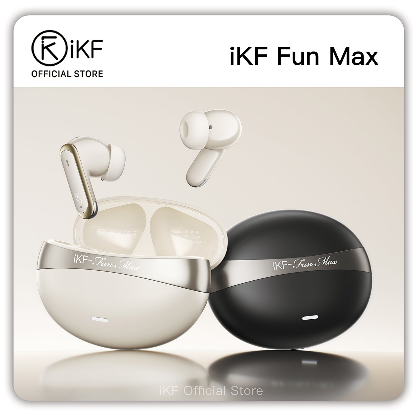 iKF Fun Max Wireless Bluetooth Earbuds with LDAC, 50dB ANC, Game Mode, 38H Playback, and V6.0 Chipset