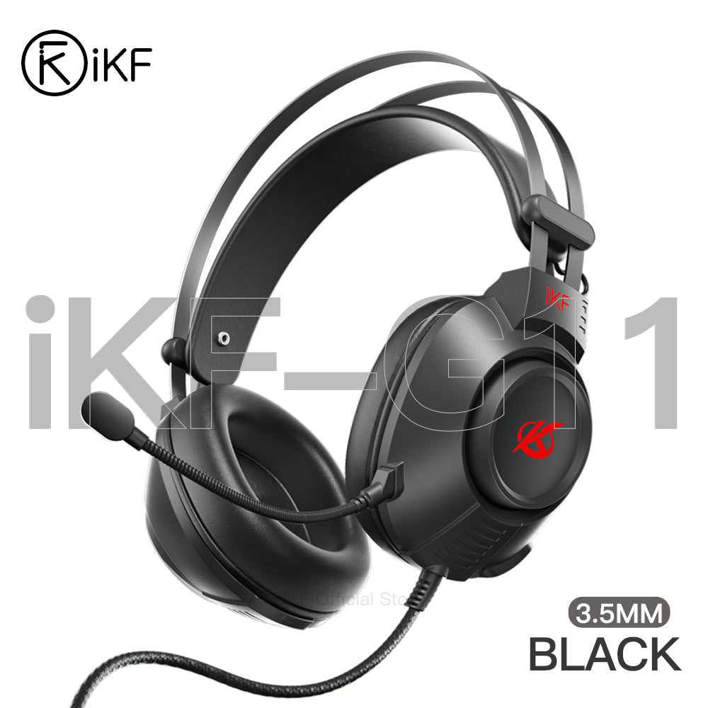 iKF G11 Wired Headphones Gaming Headset 7.1 Surround Sound Effect 3.5mm USB with Microphone for iOS/Android PC