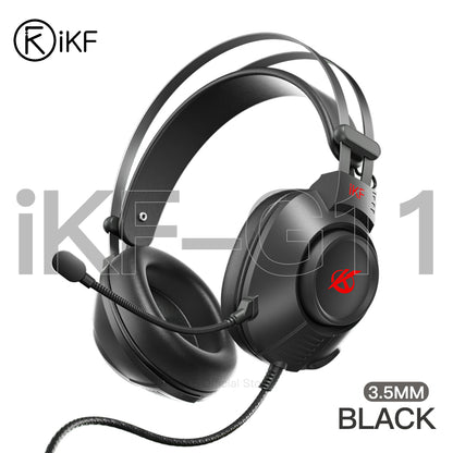 iKF G11 Wired Headphones Gaming Headset 7.1 Surround Sound Effect 3.5mm USB with Microphone for iOS/Android PC