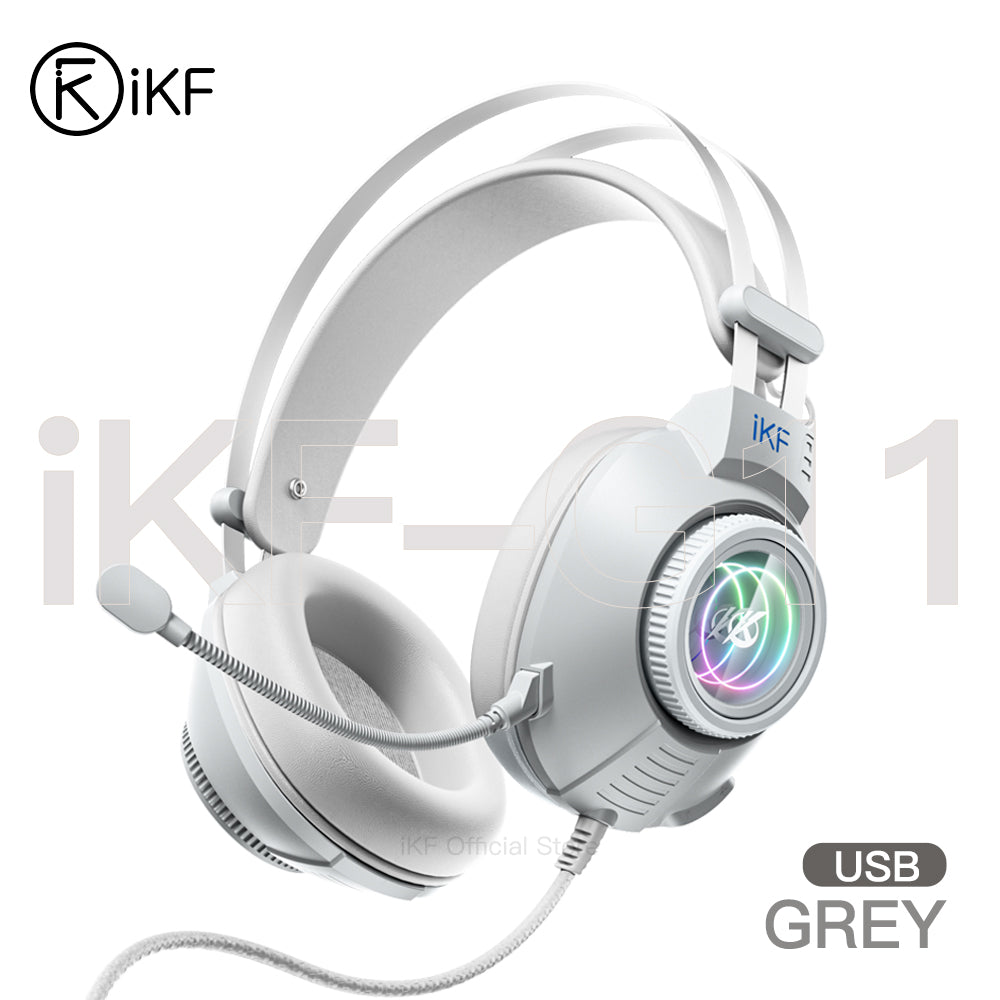 iKF G11 Wired Headphones Gaming Headset 7.1 Surround Sound Effect 3.5mm USB with Microphone for iOS/Android PC