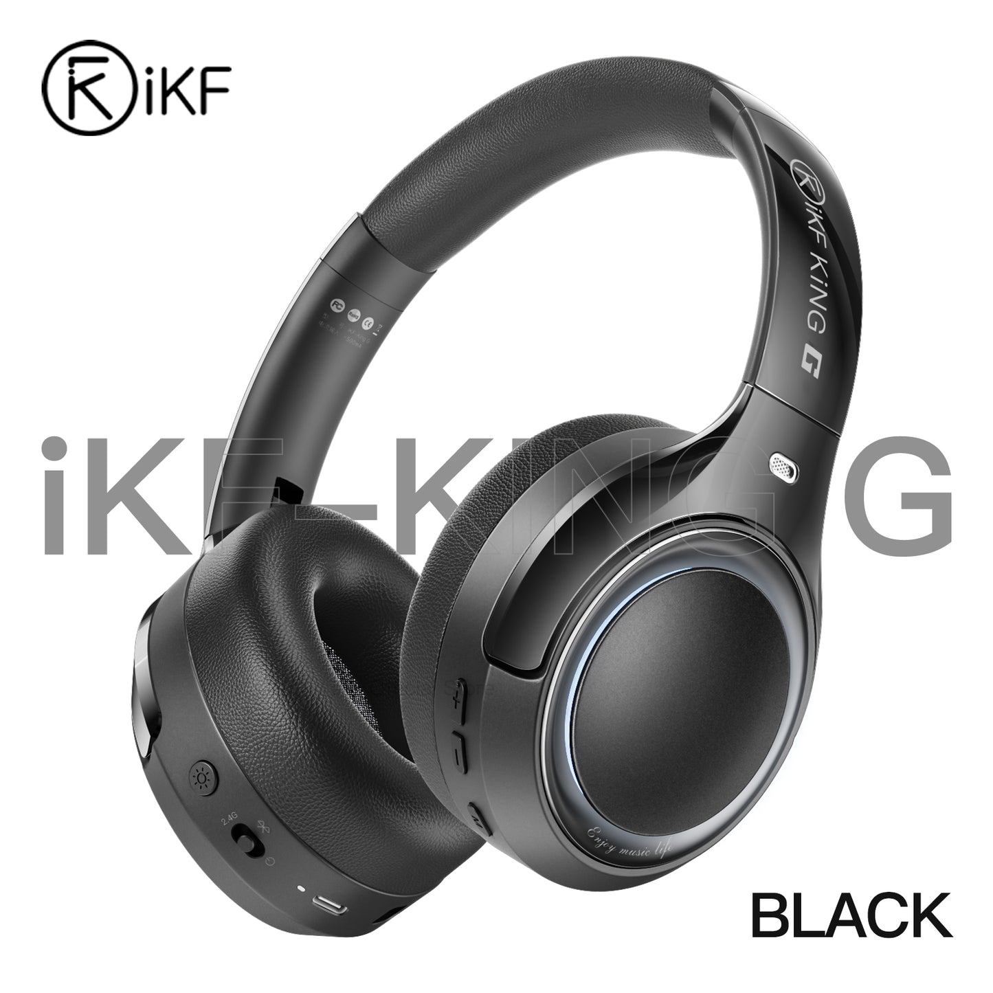 iKF King G Wireless Gaming Headset, 50dB Hybrid Active Noise Cancelling, 2.4GHz & Bluetooth 6.0, LDAC Hi-Res Audio, Virtual 7.1 Surround, 170H Battery, Dual-Device Connection, PC PS5 Mobile