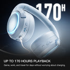 iKF King G Wireless Gaming Headset, Active Noise Cancelling, 2.4GHz & Bluetooth, Virtual 7.1 Surround