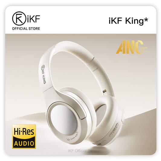 iKF King Wireless Bluetooth Headphones Active Noise Cancelling Power Bass with Microphone Wired Headset for iOS/Android