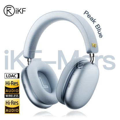 iKF Mars Wireless Bluetooth Headphones Quad-Speaker 40mm+20mm, 58dB Adaptive ANC, Hi-Res LDAC, 360° Spatial Audio, 140H Battery, 30ms Low Latency, Dual Device Connection