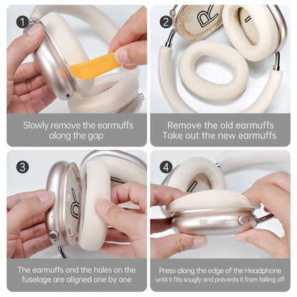 iKF Mars/Mars HiFi Special Earmuffs Replaceable Ear Cushions Soft Leather White  Gray  Blue