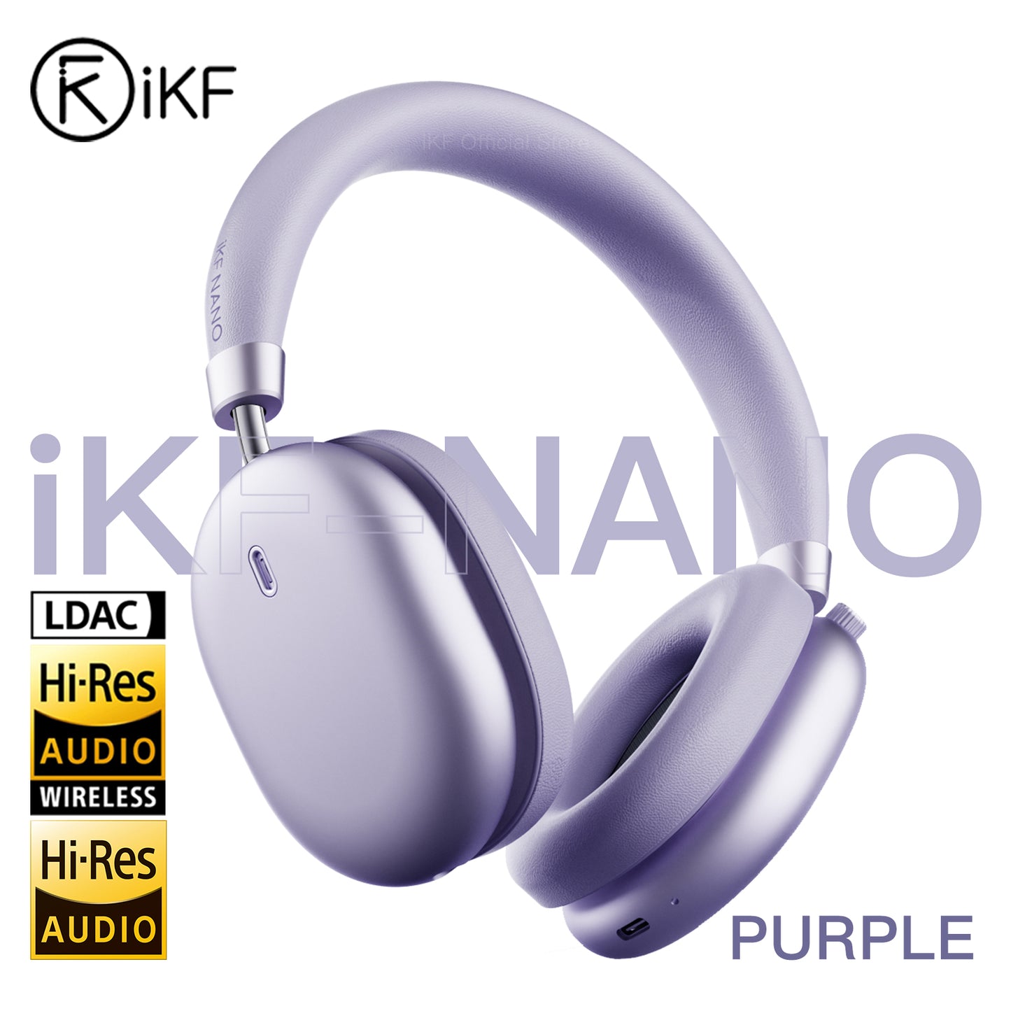 iKF Nano Active Noise Reduction Headphones, Transparency Mode, 140 Hours Playback Time, Wireless/Wired Mode, Bluetooth Headset with Microphone, &nbsp;App Custom Settings iOS/Android