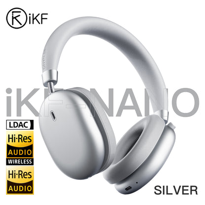 iKF Nano Active Noise Reduction Headphones, Transparency Mode, 140 Hours Playback Time, Wireless/Wired Mode, Bluetooth Headset with Microphone, &nbsp;App Custom Settings iOS/Android