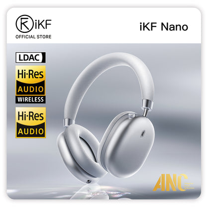 iKF Nano Active Noise Reduction Headphones, Transparency Mode, 140 Hours Playback Time, Wireless/Wired Mode, Bluetooth Headset with Microphone, &nbsp;App Custom Settings iOS/Android