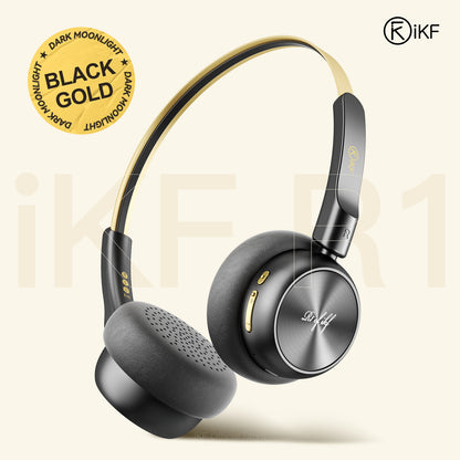 iKF R1レトロ ワイヤレスBluetoothヘッドホン – 60時間再生 & 軽量デザイン