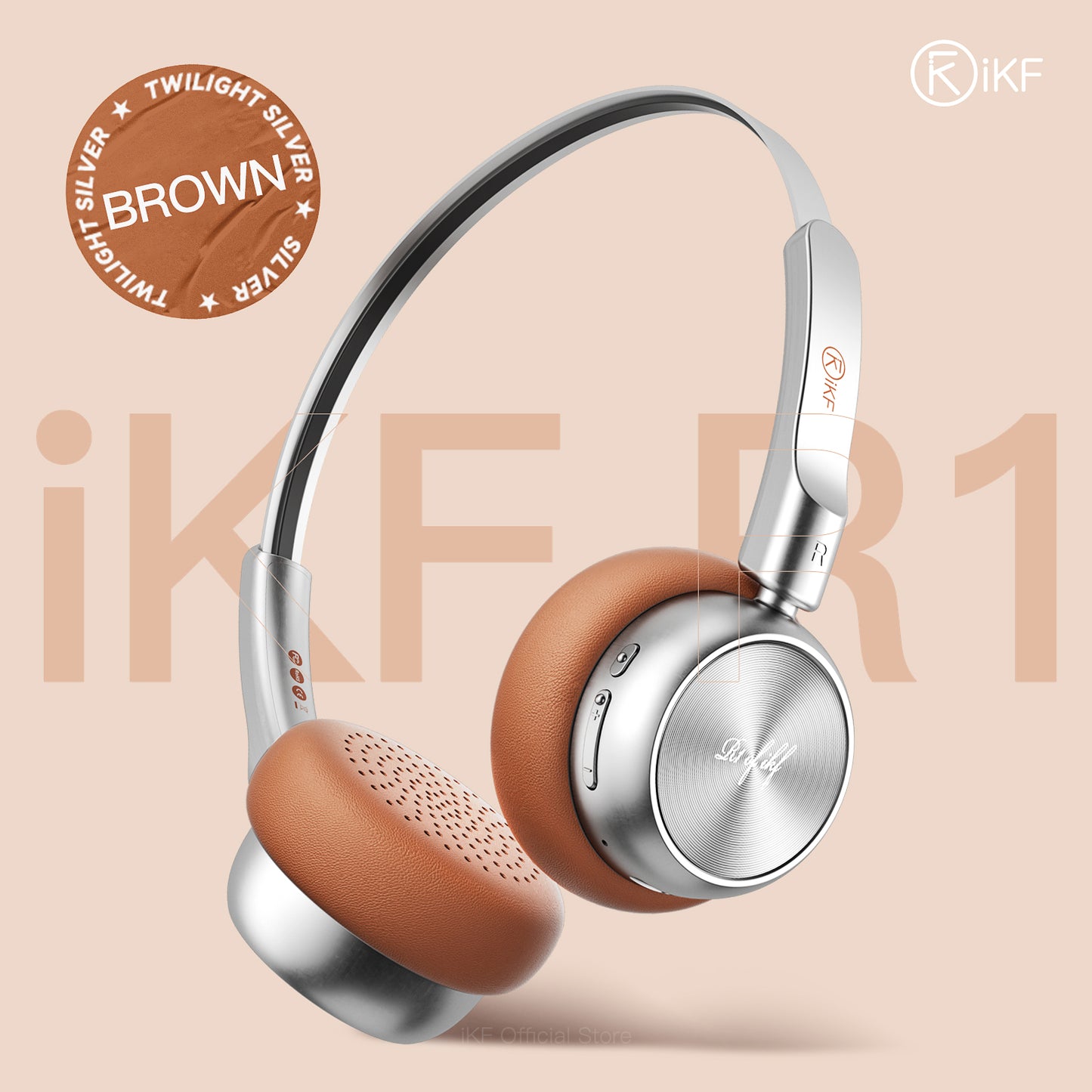 iKF R1 Wireless Bluetooth Headphones, Retro Classic Lightweight Headset, Builti-in Mic, 60H Playback, Dual Device Connectivity, Low Latency, App Customization,Throwback 80s 90s,OOTD