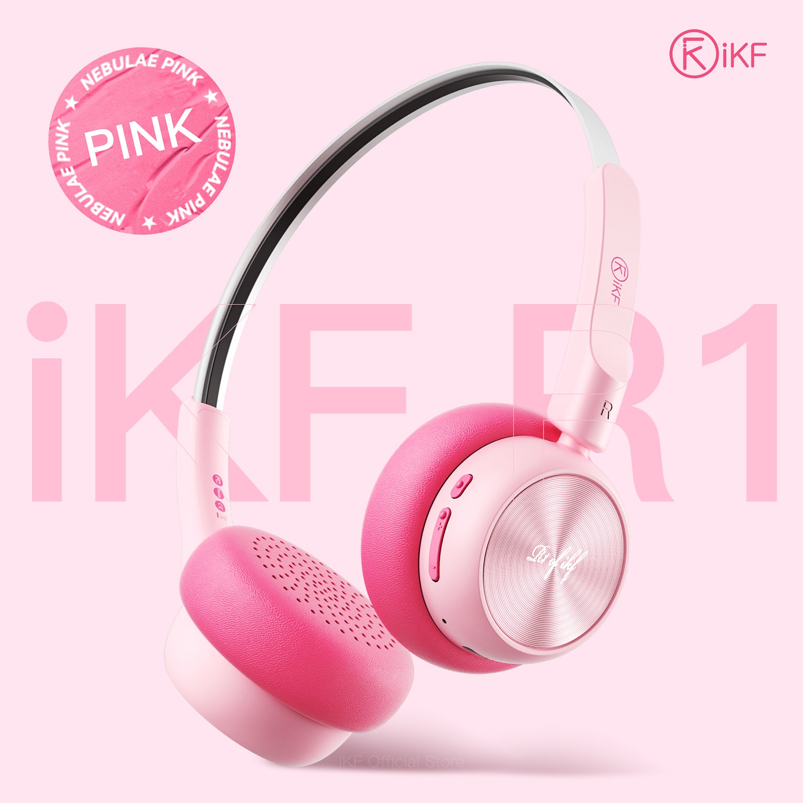 Auriculares inalámbricos Bluetooth iKF R1, ligeros y clásicos retro, micrófono integrado, 60 h de reproducción, conectividad dual, baja latencia, personalización de apps, estilo retro de los 80 y 90, OOTD
