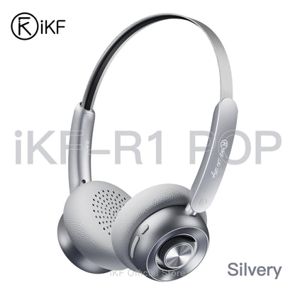 iKF R1 Pop Wireless Retro On Ear Headphones Bluetooth Multi-Point 75H Playtime APP Custom Sound Built-in Mic Stylish Design Lightweight