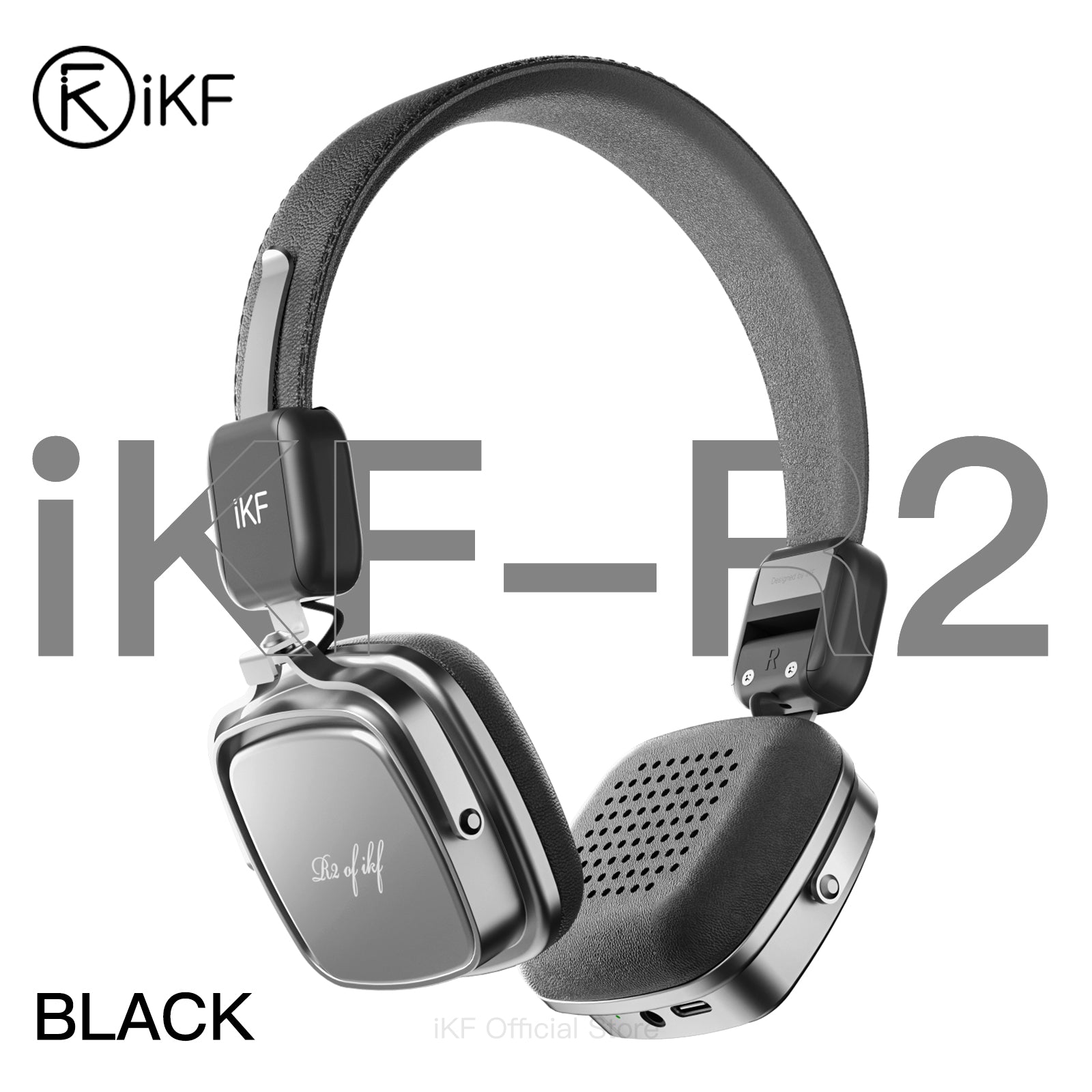 Auriculares inalámbricos iKF R2 Retro Classic, supraaurales, diseño ergonómico, controladores de 40 mm, ENC Clear Call, Bluetooth y cable de 3,5 mm, 60 h de reproducción, estilo retro de los 80 y 90.