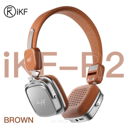 iKF R2 レトロクラシックワイヤレスヘッドホン-人間工学に基づいたデザイン、3.5mm有線ヘッドセット