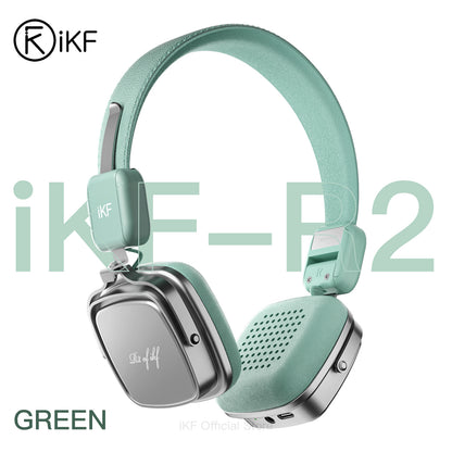 iKF R2 レトロクラシックワイヤレスヘッドホン-人間工学に基づいたデザイン、3.5mm有線ヘッドセット