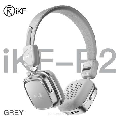 iKF R2 レトロクラシックワイヤレスヘッドホン-人間工学に基づいたデザイン、3.5mm有線ヘッドセット