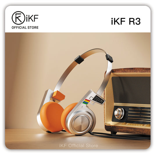 iKF R3 Retro On Ear Headphone Deep Bass Headset with Multipoint Mode,Lightweight and Foldable,Up to 60H Playtime,Bluetooth,Double-Device Connection,For Laptop/PC/Phone