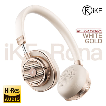iKF Rona Retro Classic Active Noise Cancelling Headphones, 75H Playback, 3D Movie & Low-Latency Gaming Sound, HiFi Bio-Fiber Drivers, Clear Call, AUX Wired Mode