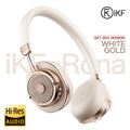 iKF Rona Retro Classic Active Noise Cancelling Wireless Headphones, Bluetooth On Ear Headset with Mic,75H Playback, Metal Vintage Design,3D Movie Sound,Wired,for Small Heads & Teens Gift Box