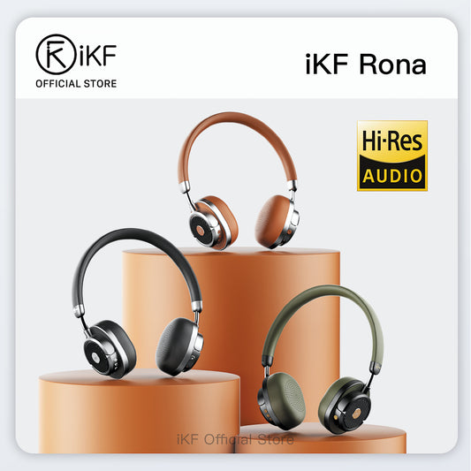 iKF Rona Retro Classic Active Noise Cancelling Headphones, 75H Playback, 3D Movie & Low-Latency Gaming Sound, HiFi Bio-Fiber Drivers, Clear Call, AUX Wired Mode