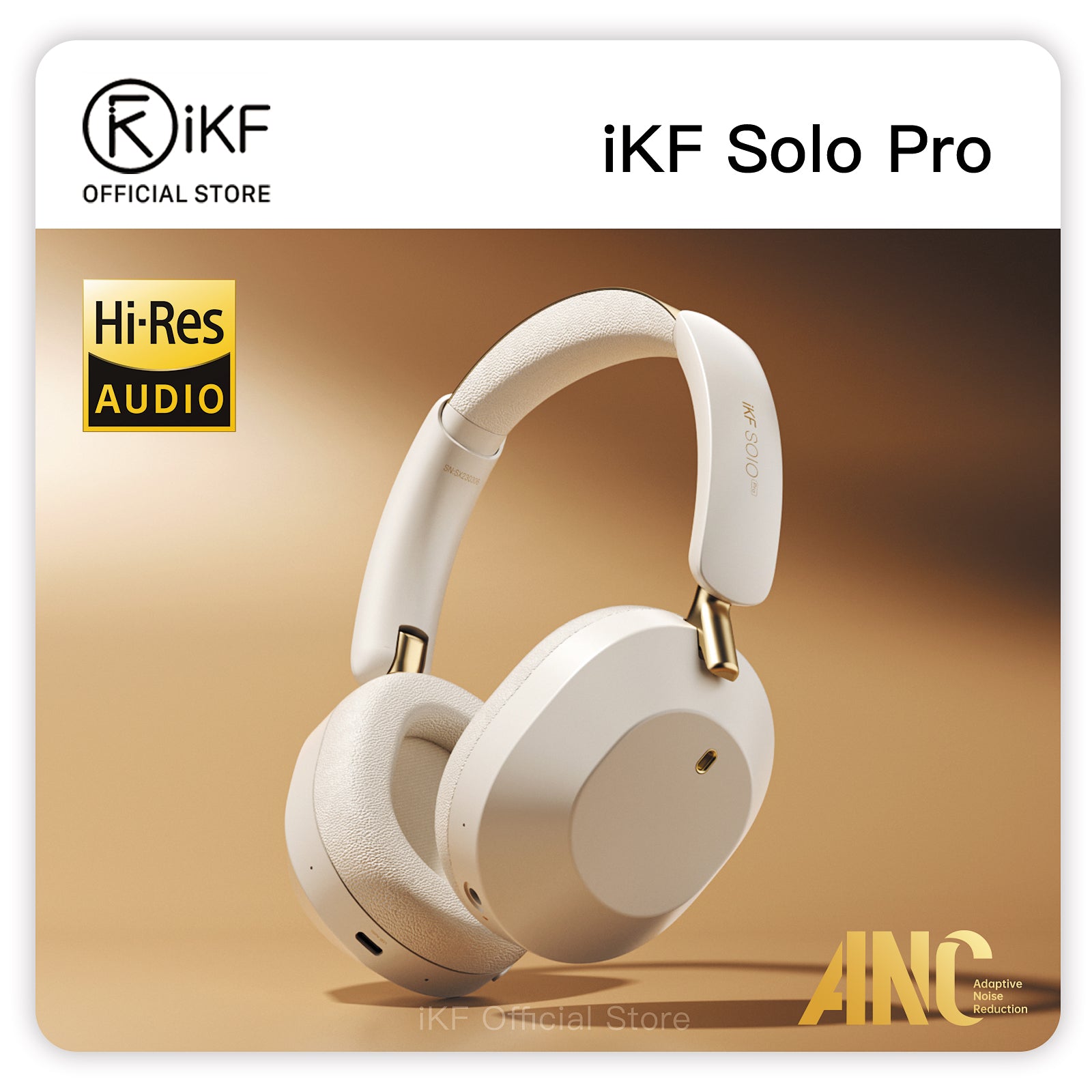 iKF Solo Pro Wireless Bluetooth Headphones with Advanced Adaptive ANC, Spatial Audio, HiFi Sound Quality, Long Battery Life, Transparent Mode, and Customizable Settings via App
