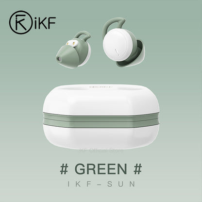 iKF Sun Invisible Sleep Earbuds Wireless Earphones Smallest Lightest Tiny Noise Cancelling Ear Buds for Sleeping Quiet-Comfort Mini Sleepbuds Bluetooth 5.3 Hidden Headphones for Side Sleepers/Work