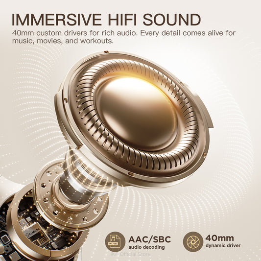 iKF T1 Wireless Bluetooth Headphones Over Ear 3.5mm Aux-in Wired Headset