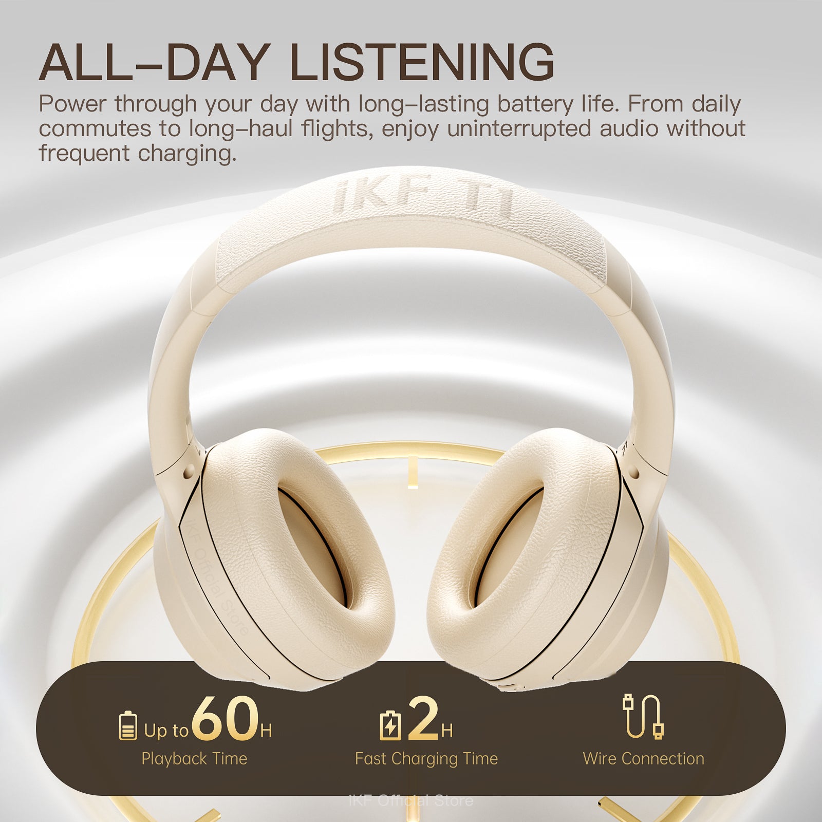 iKF T1 Wireless Bluetooth Headphones Over Ear 3.5mm Aux-in Wired Headset