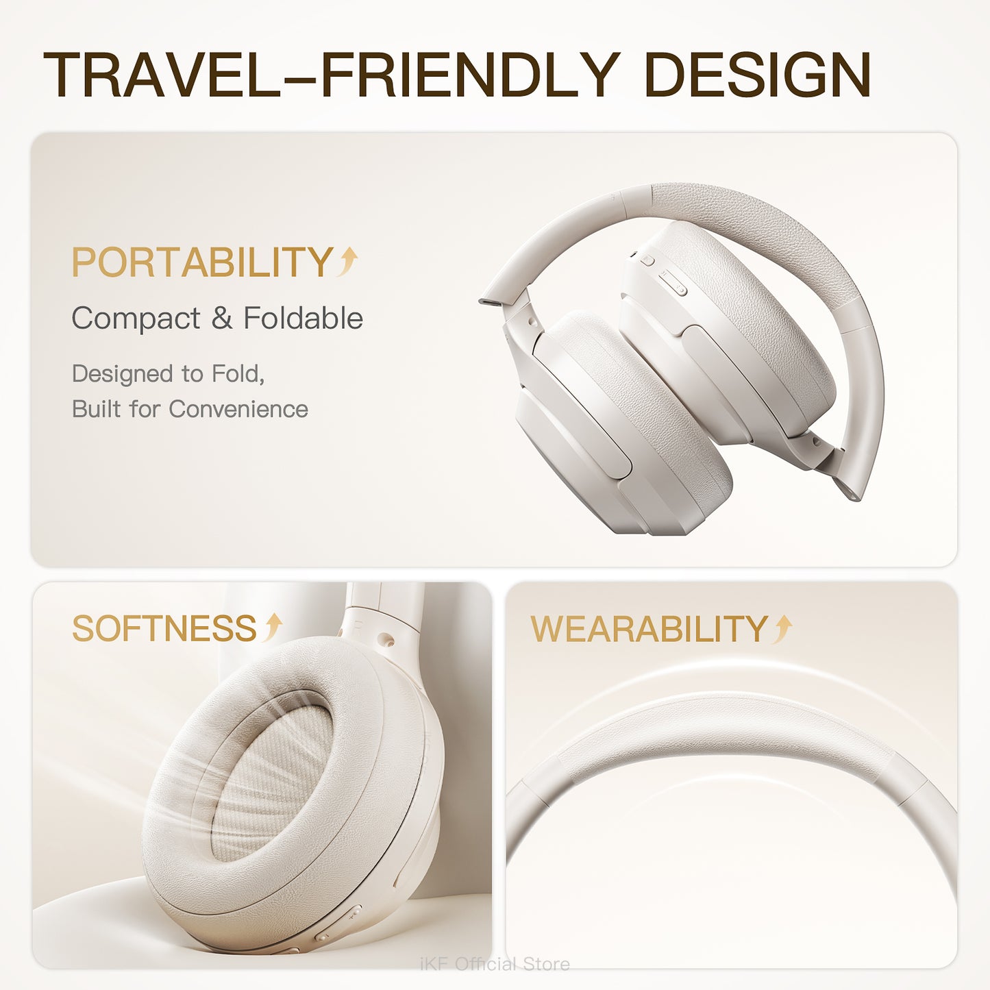 iKF T1 Wireless Bluetooth Headphones Over Ear 3.5mm Aux-in Wired Headset