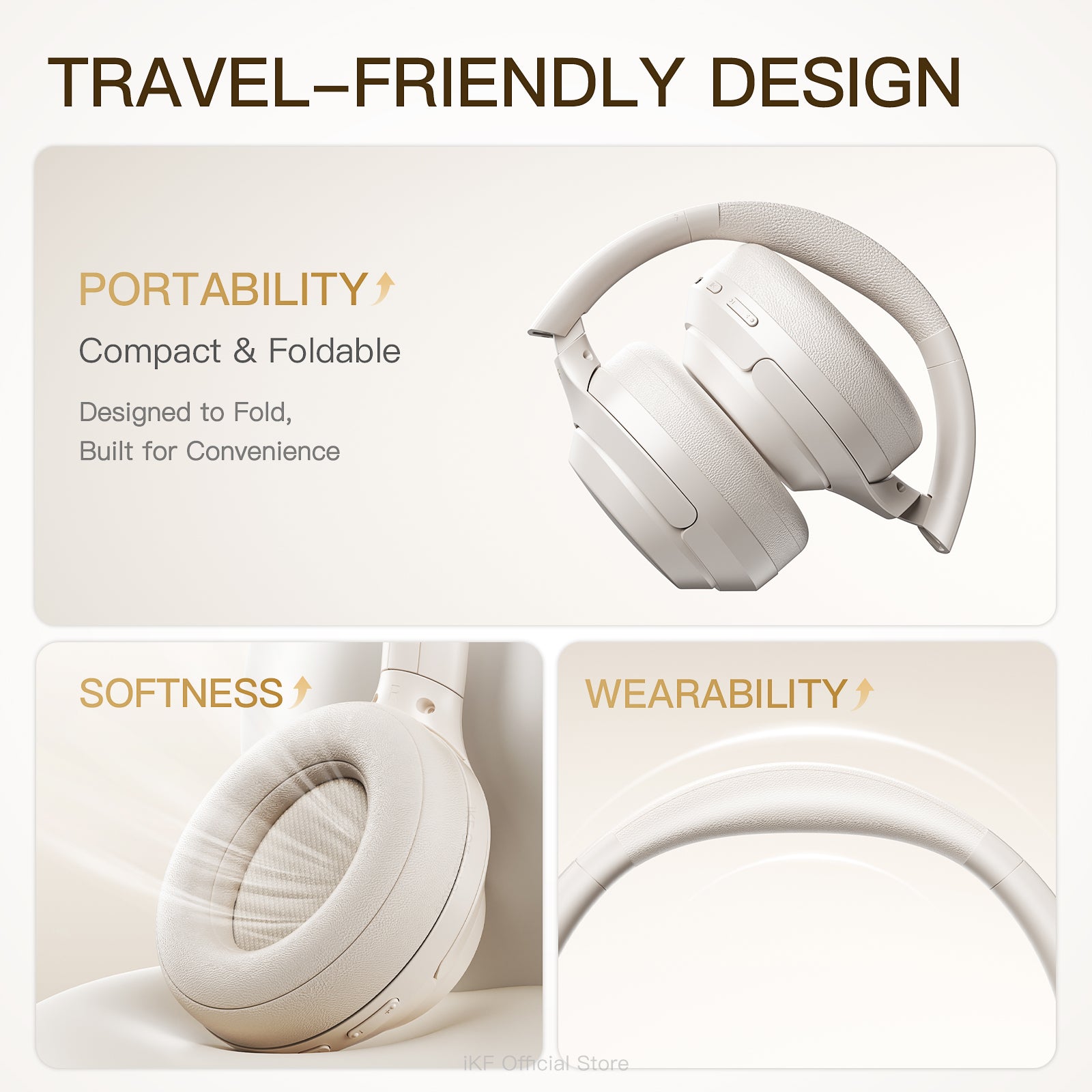 iKF T1 Wireless Bluetooth Headphones Over Ear 3.5mm Aux-in Wired Headset