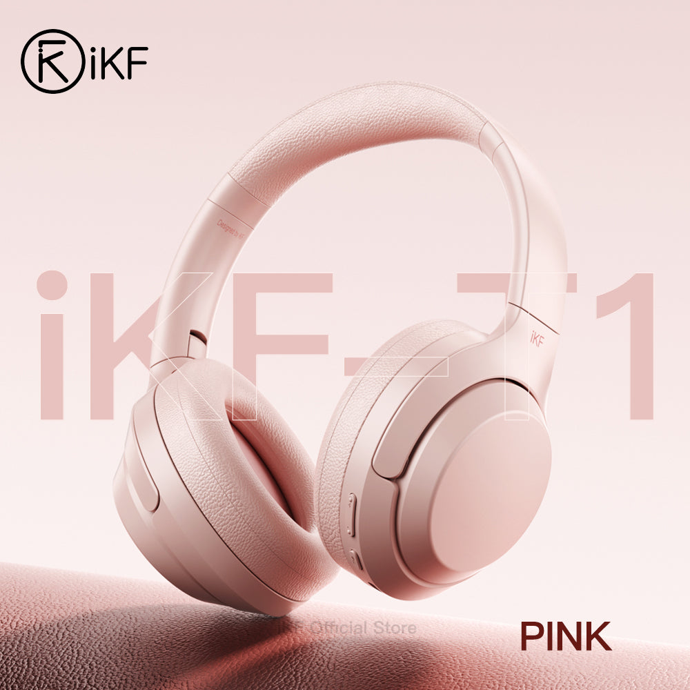 iKF T1 Wireless Bluetooth Headphones Over Ear 3.5mm Aux-in Wired Headset Deep Bass Stereo Sound, 50H Playback,Built-in Microphone Compatible iOS/ Android