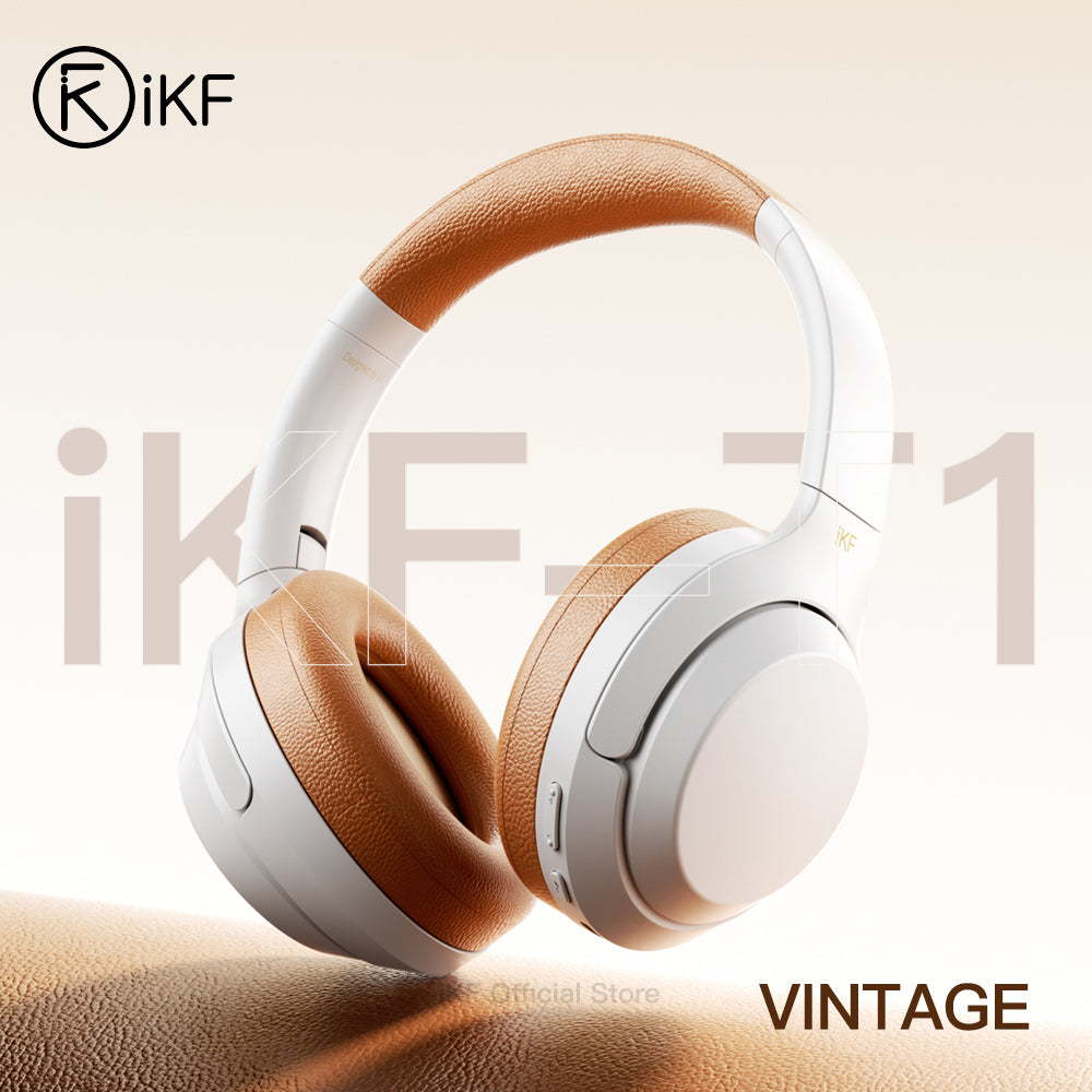 iKF T1 Wireless Bluetooth Headphones Over Ear 3.5mm Aux-in Wired Headset Deep Bass Stereo Sound, 50H Playback,Built-in Microphone Compatible iOS/ Android