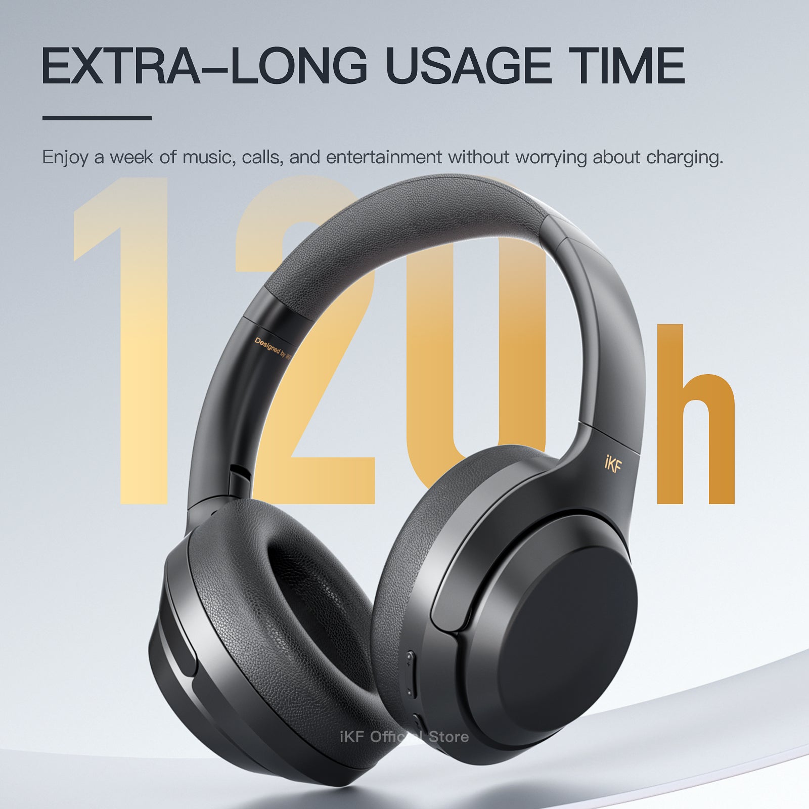 iKF T1 Pro Wireless Bluetooth Headphones Over Ear Wired Headset Built in Mic AUX Cable 100 Hours Play time Noise Reduction Stereo Sound Bass Type-C Charging for Online Class Game Sport Compatible with iOS and Android