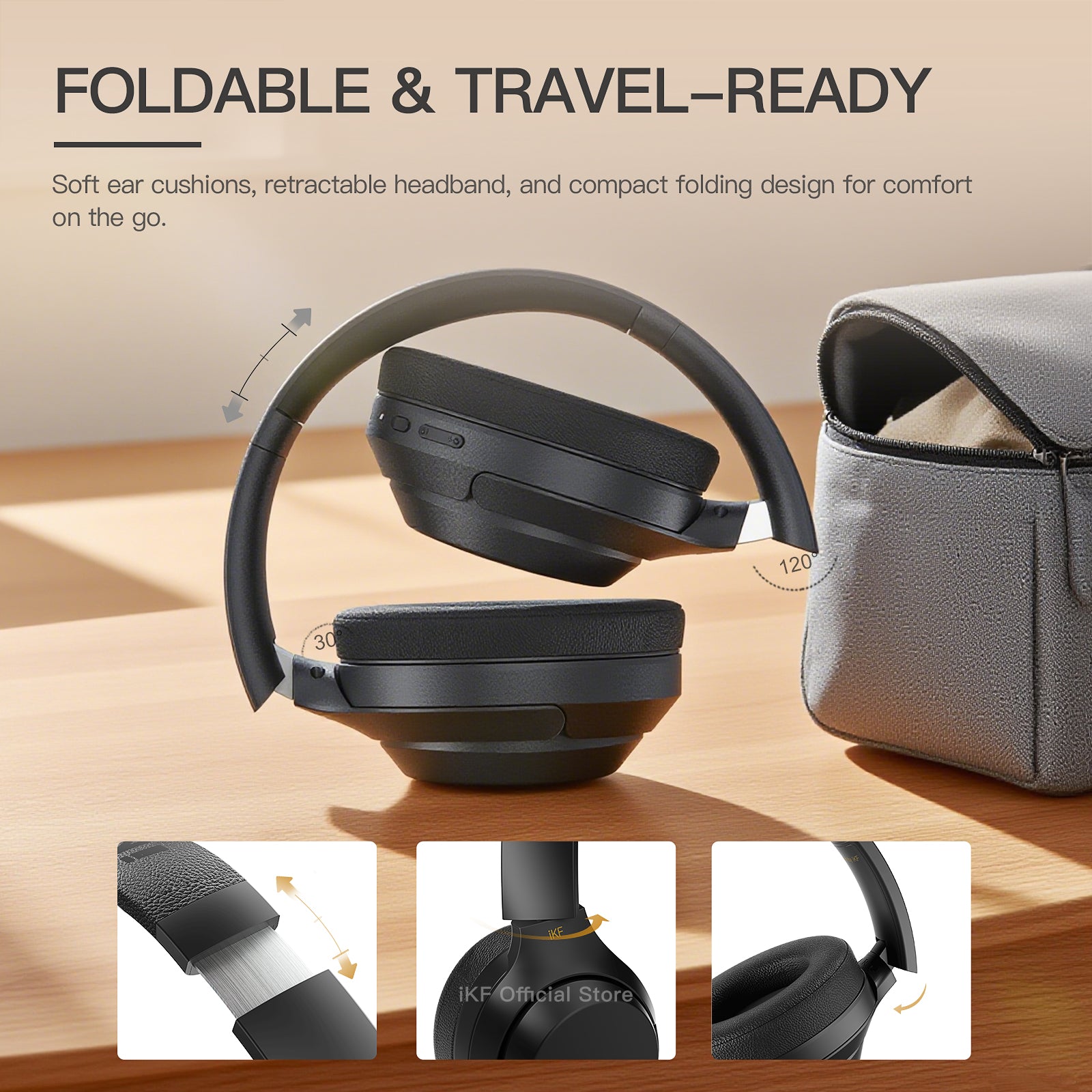 iKF ワイヤレスヘッドホン 本体 iKF T1 Pro Wireless Bluetooth Headphones Over Ear Wired Headset