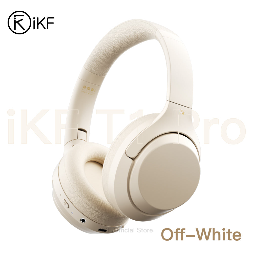 iKF T1 Pro Wireless Bluetooth Headphones Over Ear Wired Headset Built in Mic AUX Cable 100 Hours Play time Noise Reduction Stereo Sound Bass Type-C Charging for Online Class Game Sport Compatible with iOS and Android