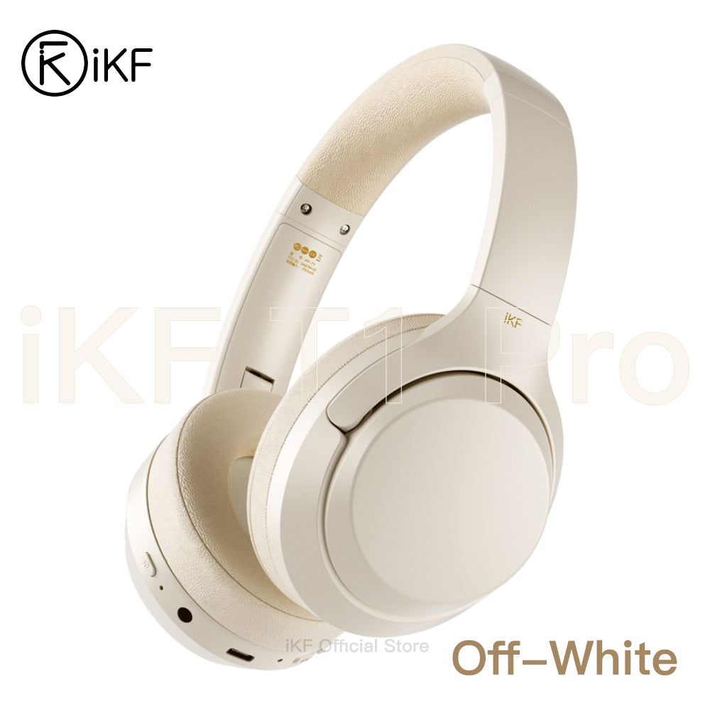 iKF T1 Pro Wireless Bluetooth Headphones Over Ear Wired Headset Built in Mic AUX Cable 100 Hours Play time Noise Reduction Stereo Sound Bass Type-C Charging for Online Class Game Sport Compatible with iOS and Android