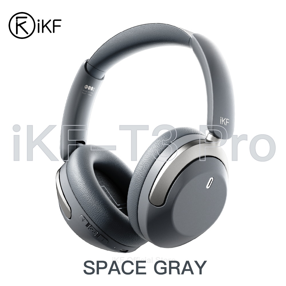 iKF T3 Pro Adaptive ANC Bluetooth Headphones, 52dB Noise Cancelling, 40mm Silk Composite Drivers, 5-Mic ENC, NFC Fast Pairing, Hi-Res Certified, 125H Playtime, Bluetooth 5.4, 35ms Low-Latency Gaming Mode - Starlight White, Silver Moon, Wild Green