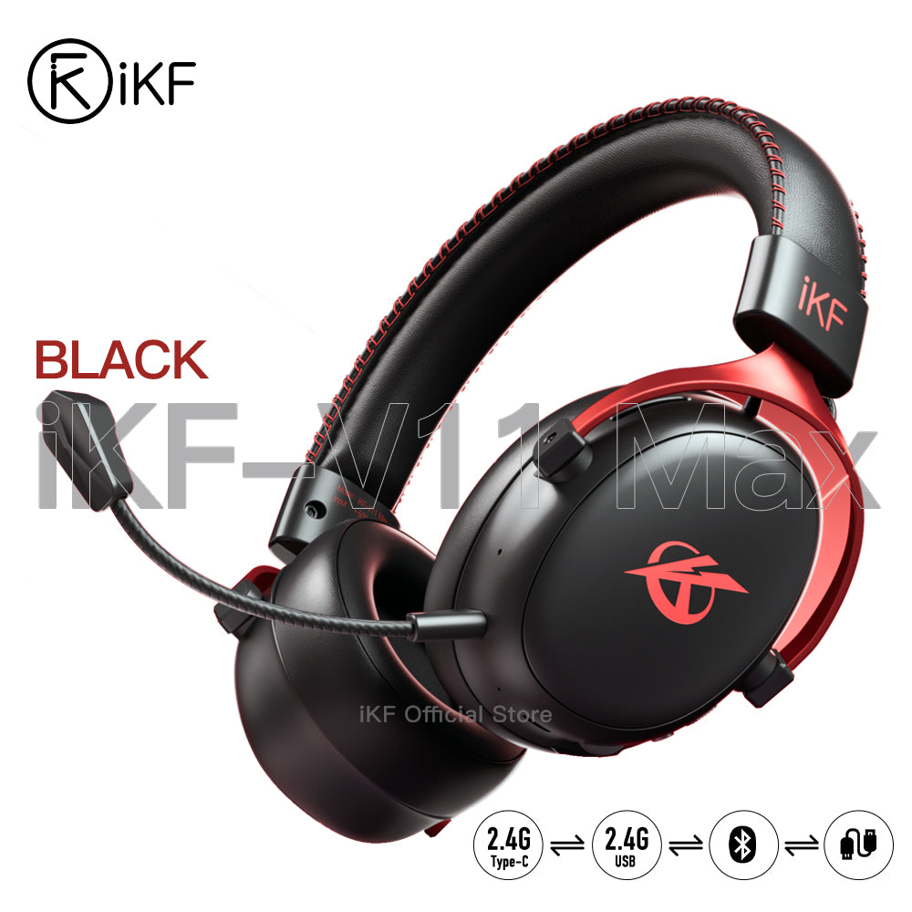 iKF V11 Max Wireless 2.4G Bluetooth Headphones Gaming Wired Headset 260H Playtime with Microphone for iOS/Android PC