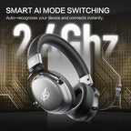 iKF V11 Max Wireless Bluetooth Headphones 2.4G Gaming Wired Headset 260H Playtime