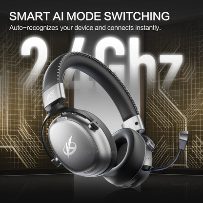 iKF V11 Max Wireless 2.4G Bluetooth Headphones Gaming Wired Headset 260H Playtime with Microphone for iOS/Android PC