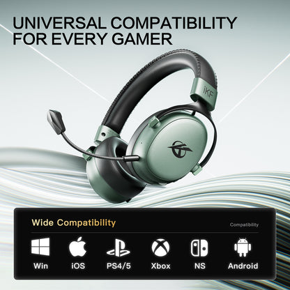 iKF V11 Max Wireless 2.4G Bluetooth Headphones Gaming Wired Headset 260H Playtime with Microphone for iOS/Android PC