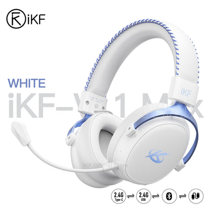 iKF V11 Max Wireless 2.4G Bluetooth Headphones Gaming Wired Headset 260H Playtime with Microphone for iOS/Android PC