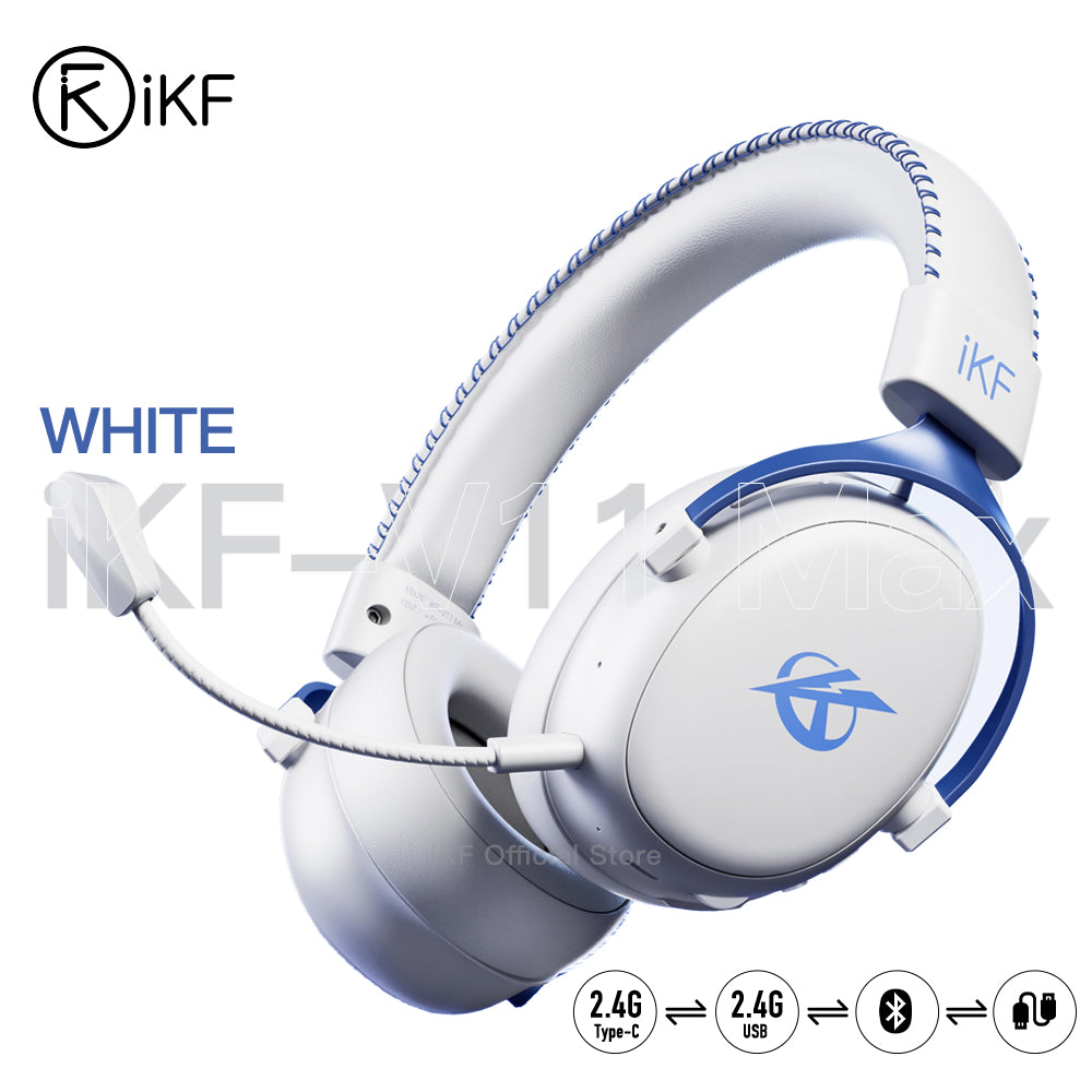 iKF V11 Max Wireless 2.4G Bluetooth Headphones Gaming Wired Headset 260H Playtime with Microphone for iOS/Android PC