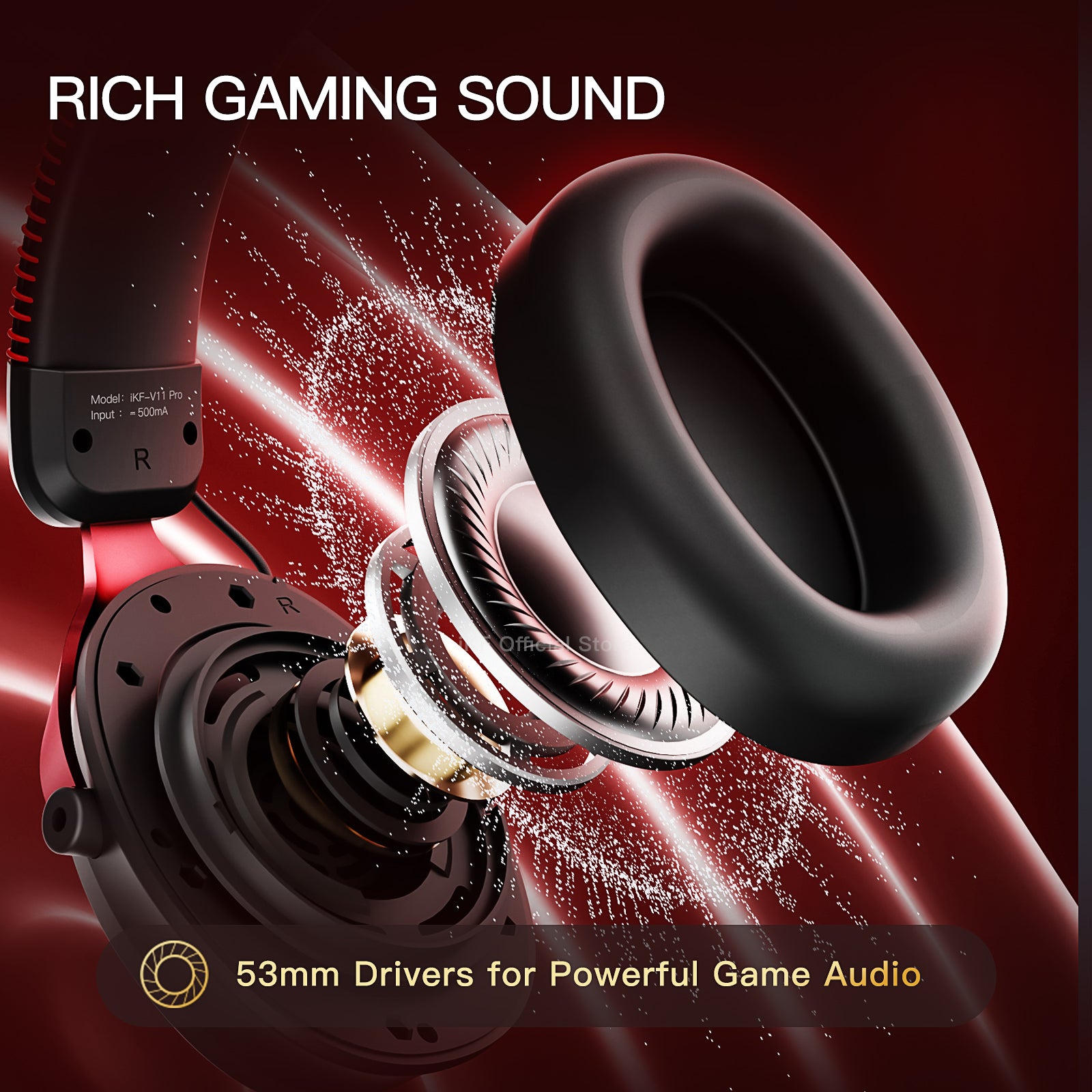 iKF V11 Pro Wireless 2.4G Bluetooth Headphones Gaming Wired Headset 125H Playtime 3.5mm for iOS/Android PC