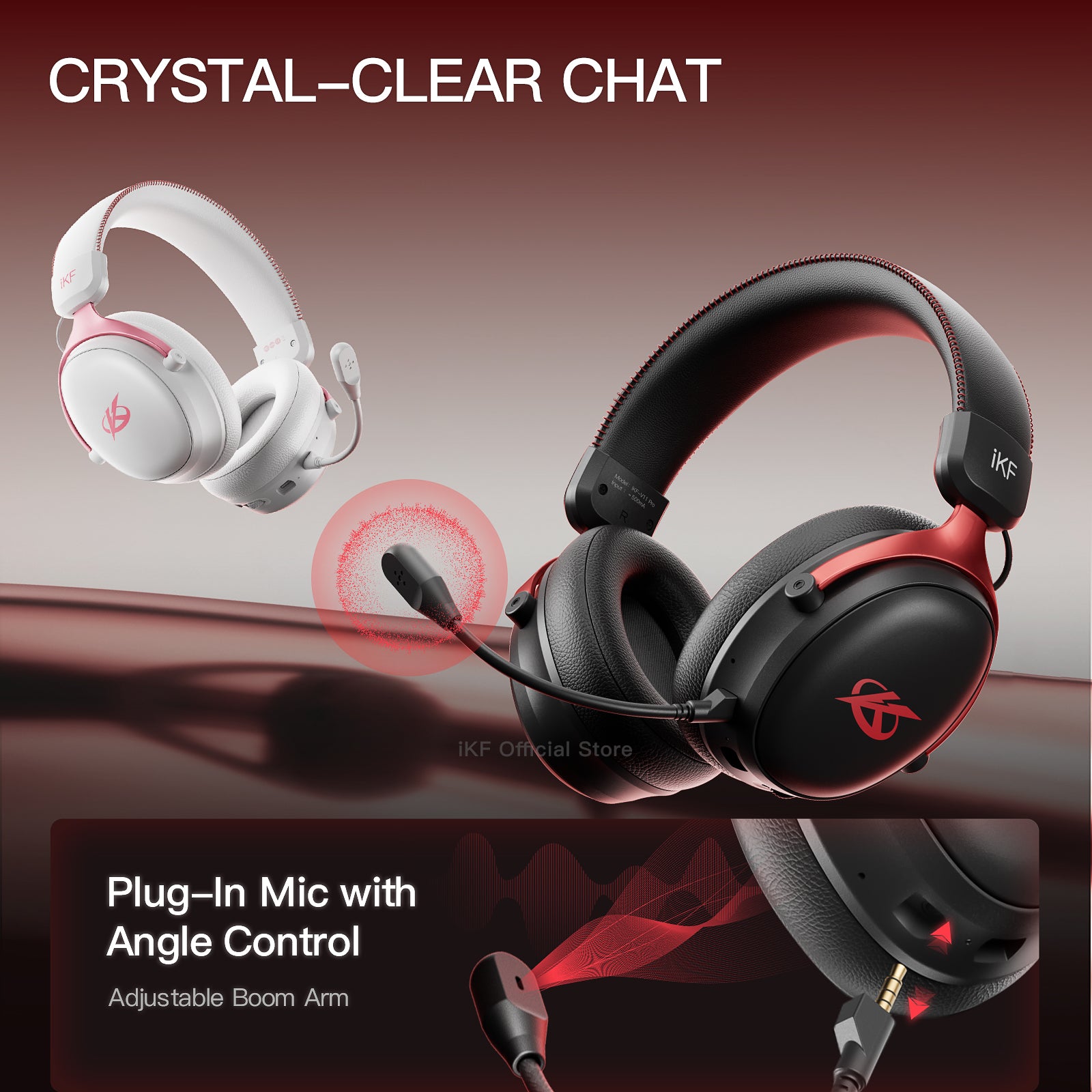 iKF V11 Pro Wireless 2.4G Bluetooth Headphones Gaming Wired Headset 125H Playtime 3.5mm for iOS/Android PC