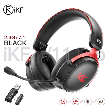 iKF V11 Pro Wireless 2.4G Bluetooth Headphones Gaming Wired Headset 125H Playtime 3.5mm for iOS/Android PC