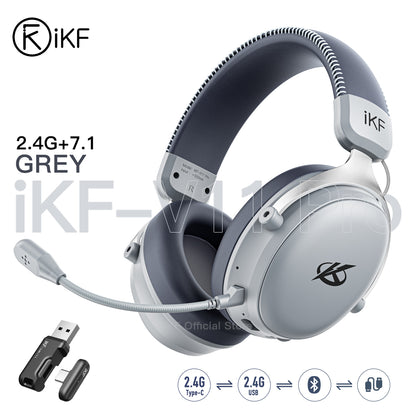 iKF V11 Pro Wireless 2.4G Bluetooth Headphones Gaming Wired Headset 125H Playtime 3.5mm for iOS/Android PC